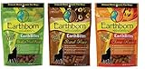 Earthborn Holistic EarthBites Grain-Free Gluten-Free Natural Moist Dog Treats 3 Flavor Variety Bundle 7.5 Oz. Ea (3-Flavor)