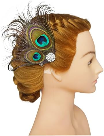 Blank K Peacock Feather Hair Clip Theme Party Headwear Hair Clips Wedding Bridal Hair Clip