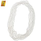 Skeleteen Faux White Pearl Necklaces - Pearl Beaded Necklace Party Favors - 12Pk