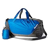 NFL Wisconsin Badgers Nylon Foldable Duffel Bag with Pockets (Blue)