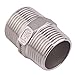Hex Nipple 1 Inch Male NPT - DERPIPE Stainless Steel 304 Threaded Pipe Fitting for Brew Kit, Home Piping Application
