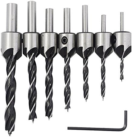 14pcs HSS Countersink Drill Bits Set Screw Woodworking Chamfer Tool 3-10mm