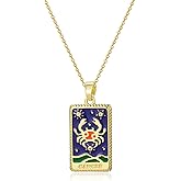 12 Constellation Necklace for Women Enameled Zodiac Sign Pendant Necklace Birthday and Holiday Gifts for Loved Ones and Friends