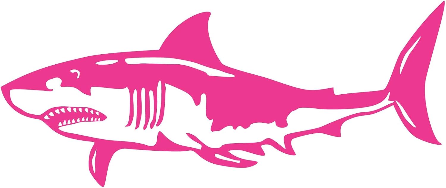 Great White Shark Pink Decal Scuba Diver Dive Car Pink Sticker