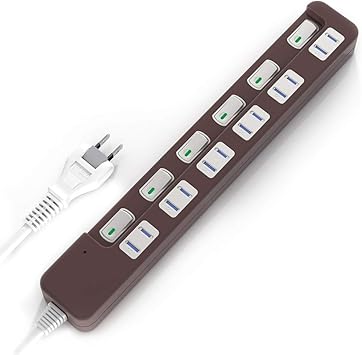 Amazon Saybour 電源タップ 雷ガード 個別スイッチ 節電タップ おしゃれ省エネ Acコンセント 6個口led Pse認証済 延長コード 5m 茶 Saybour 電源タップ 通販