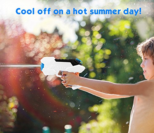 Zooawa Water Gun Blaster Pump, 2 Packs Water Blaster Shooting Water Pistols Kids Party Favor Toy for Summer Swimming Pool Beach Backyards, Black + Orange