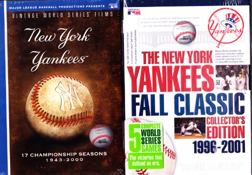 MLB Vintage World Series Films - New York Yankees: 17 Championship Seasons 1943-2000 , the New York Yankees Fall Classic Collector's Edition 1996-2001 : Double Box Set 13 DVD SET Over 26 Hours