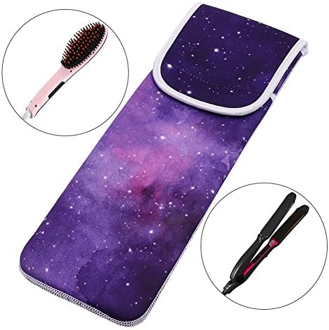 KPAO Hair Straightener Pouch,Neoprene Water-resistant Hair Iron cover,Curling Iron and Flat Iron Storage Bag with Velcro (Purple)