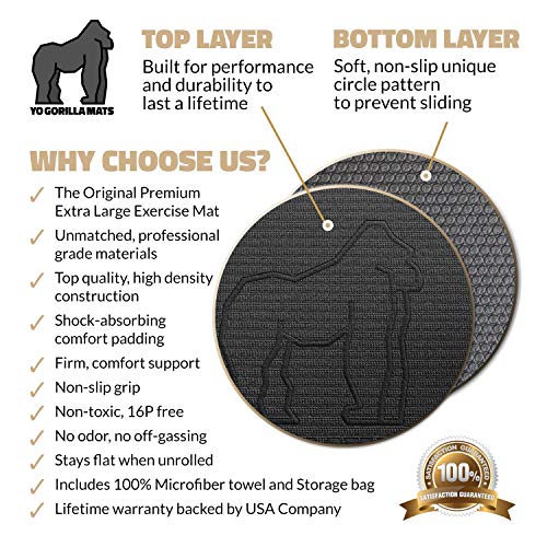 Gorilla Mats Premium Extra Large Exercise Mat 12' x 6' x 1/4" Ultra