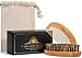 Mane Brand Premium Beard Brush And Comb Set - Bamboo & Natural Firm Boar Bristle Grooming & Shaping Kit - Best Mens Palm 360 Wave Brush Distributes Oils and Straightens Beard & Mustache Hair