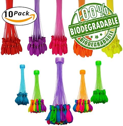 H2OBalloons Self Tying Easy Fill Water Balloons (10 pk 370 total) - 100% Biodegradable