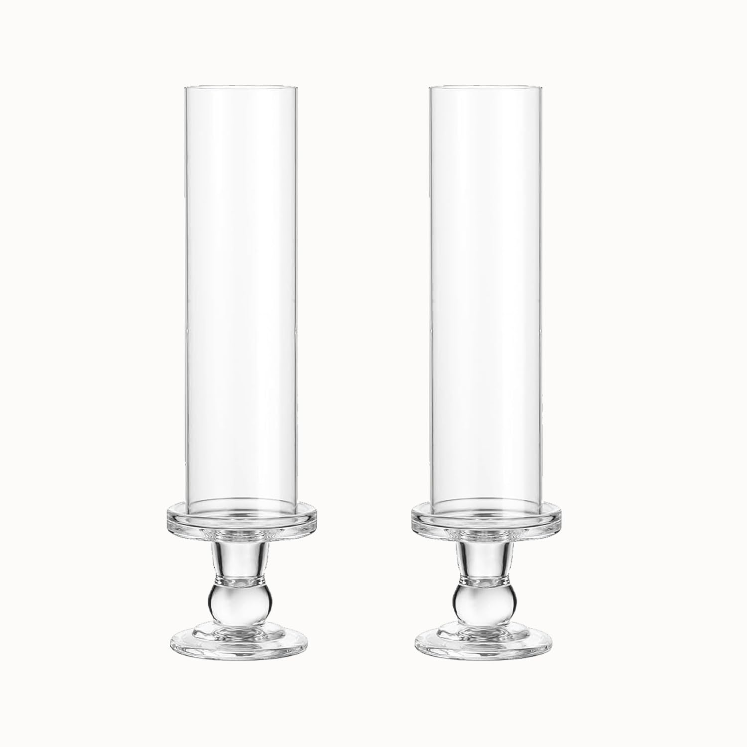 Photo 1 of Hurricane Candle Holder Glass Taper Hurricane Clear Tall Candlestick Candles Holders Table Centerpiece Wedding Party Dining Event Home Decor (2)