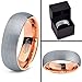 Tungsten Wedding Band Ring 7mm Men Women Comfort Fit 18k Rose Gold Plated Grey Dome Brushed Size 11.5