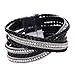 Susenstone Women Bohemian Bracelet Woven Braided Handmade Wrap (Black)