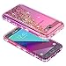 Galaxy J7 Prime Case, J7 Sky Pro /J7 V /J7 Perx/Galaxy Halo w/[Tempered Glass Screen Protector], NageBee Glitter Liquid Quicksand Sparkle Shockproof Cute Case for Samsung Galaxy J7 2017 -Pink/Purple