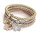 Tri-Color Stretch Corn Chain Diamond-Studded Butterfly Pendant Bracelet Female Jewelry,Butterfly