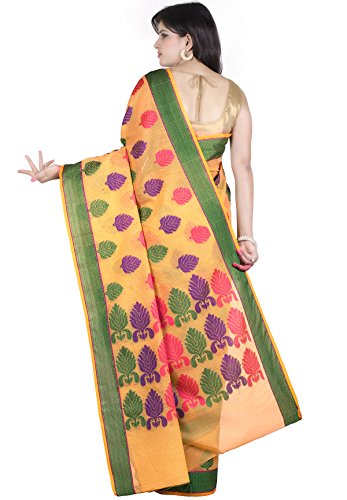 Chandrakala Women's Cotton Banarasi Saree with Blousepiece - Image 6
