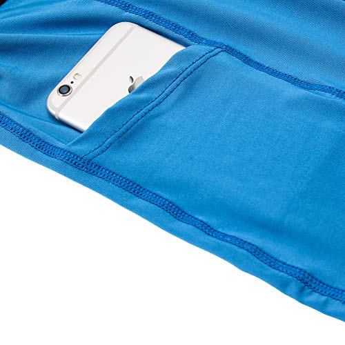 Lavento Men's Compression Pants Baselayer Cool Dry Pocket Running Ankle Leggings Active Tights (3 Pack-3911 Black/Gray/Blue,X-Large) - Thumbnail 5