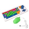 DURAGADGET Grand clavier coloré PS2/USB pour enfant avec souris en forme de tortue 470 x 180 x 15 mm
