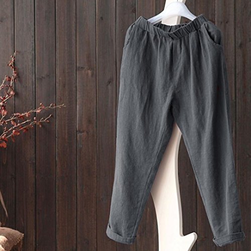 Clearance Sale Plus Size Harem Pants vermers Women Linen Baggy Casual Loose Trousers(2XL, Gray)