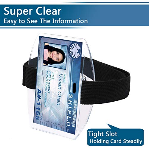 Timoo 5 PCS Arm Badge Holder Armband ID Card Holder with Adjustable Belt, Universal Size - Thumbnail 3