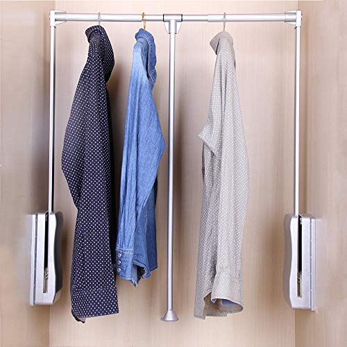 GimiFy Pull Down Closet Rod, Wardrobe Lift Rail Organizer Storage