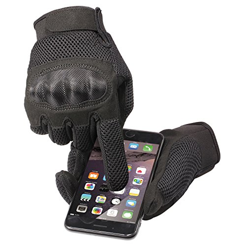 JIUSY Military Shooting Hard Knuckle Tactical Gloves for Airsoft Paintball Motorcycle Cycling Riding Hunting Hiking Army Combat Touch Screen Full Finger Gloves Size Black X-Large B20 - Thumbnail 6