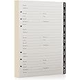 Happyaokeland Address Book Refill Pages 648 Contacts (236 Replacement Pages of Addresses, Birthday, Email) Durable Dividers with Alphabetical Tabs Large Print Refillable Pages Fits A5 6-Ring Binder