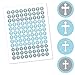Big Dot of Happiness Little Miracle Boy Blue & Gray Cross - Baptism or BabyShower Round Candy Sticker Favors Labels Fit Chocolate (1 Sheet 108)