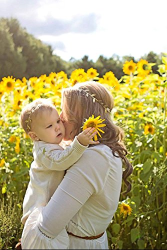 Love Sweety Baby and Mom Leaf Headband Hair Band for Newborn HH5 (Golden)