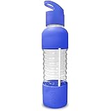 New Wave Enviro Personal Glass Bottle, Blue, 20-Ounce