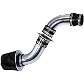 Short Ram Air Intake Kit for 98-01 Ranger/98-01 B2500 2.5L L4 (Black) | Chrome Intake Pipe | Black Reusable Filter | Hardware Included