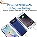 KAKAFU 20000mAh Power Bank (Dual USB Port, 3.1A Total) External Portable Charger Battery Pack Portable Charger with LED Flashlight for iPhone 8/7,iPhone X,iPad Pro, Galaxy S10,S9,S8,S7,Note9/8 More
