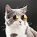 Coolrunner Funny Pet Sunglasses and Cool Plated Gold Chain Necklace (15” x0.39”) with Adjustable Length for Cats/Small Dogs Fashion Costume-Taking Pictures (8 CM Sunglasses)