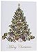 The Napa Press Premium Christmas Cards - 20 Pack - Traditional Christmas Tree with Gold Embossed Foil and Linen Texture - 20 Heavyweight Holiday Cards and Gold Foil Lined Envelopes