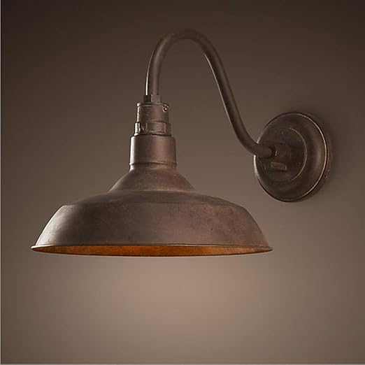DLGGO Antique Wall Lamp Exterior Dome Gooseneck Wall
