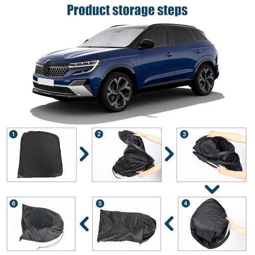 Folding Front Windshield Anti-UV Sun Shade Compatible with Renault Austral 2022-2025, Car Sun Visor for Indoor Foldable Cover, UV Reflective Protection