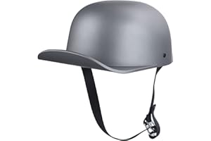 Uchoose Baseball Style Cap Motorcycle Helmets Matte Black Unisex-Adult Helmet for Adults Motorcycle Motorbike Moped Street Bike DOT Approved