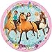 Spirit Riding Free Party Horse Supplies and Decorations Kit for 16 - Lunch and Dessert Plates, Birthday Banner, Table Cover and Napkins Bundled with Birthday Card by JPMD Party House