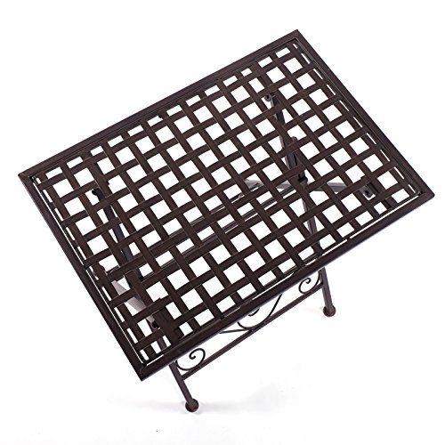DESIGN DELIGHTS Kleiner BEISTELLTISCH CHARLOTTA | rostfarben, 50 cm, klappbar | Gartentisch, Klapptisch – Bild 6