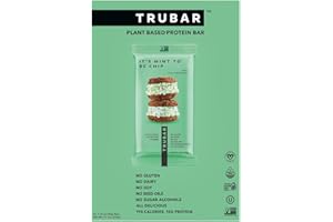 TRUBAR Vegan Protein Bars - Soy Free, Dairy Free, Gluten Free Protein Bars - No Sugar Alcohols - Non-GMO - 12g of Protein - It's Mint To Be Chip - 12 Count