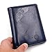kandouren RFID Blocking Passport Holder Cover Case,Travel Luggage Passport Wallet Made with Blue Map Crazy Horse PU Leather for Men & Women