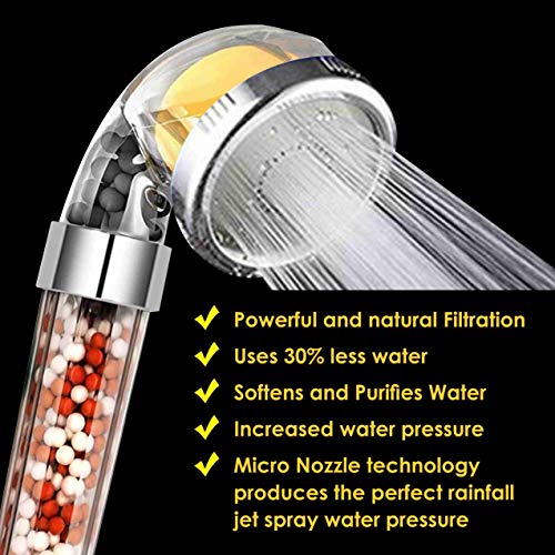 Vitamin C Universal Hard Water Softening Filter Shower Head with Hose