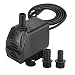 KEDSUM 880GPH Submersible Pump(3500L/H, 100W), Ultra Quiet Water Pump with 13ft High Lift, Fountain Pump with 5.9 ft Power Cord, 3 Nozzles for Fish Tank, Pond, Aquarium, Statuary, Hydroponics primary