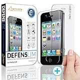 WITKEEN iPhone 4 & 4S Tempered Glass Screen Protector - Premium Shatter Resistant Invisible Shield for iPhone 4 / 4s - Ballistic HD Ultra-Clear Cover - High Definition Glass - Case Compatible - 2-Pack