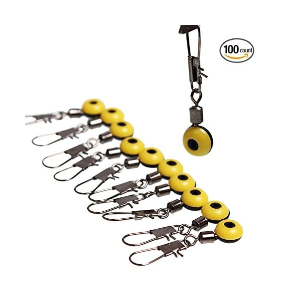 Sougayilang-Fishing-Line-Sinker-Slides-Hook-Shank-Clip-Connector-Swivels-Pack-of-100pcs