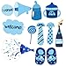 BESTOYARD Baby Boy Shower Photo Props Baby Birthday Party Photo Posing Props Kits 34 Pcs