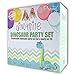 192 Pieces Dinosaur Party Supplies Pack - Serves 20 - Set Includes Favors - Plates - Cups - Napkins - Table Cloth - Cutlery - Birthday Banner and Decorations