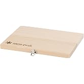 Snow Peak Folding Cutting Board &amp; Knife Set for Camping, Outdoor Cooking | Use for Camping Backpacking Beaches and Picnics, Portable and Foldable, Stainless Steel, High Carbon, Natural Birch Wood