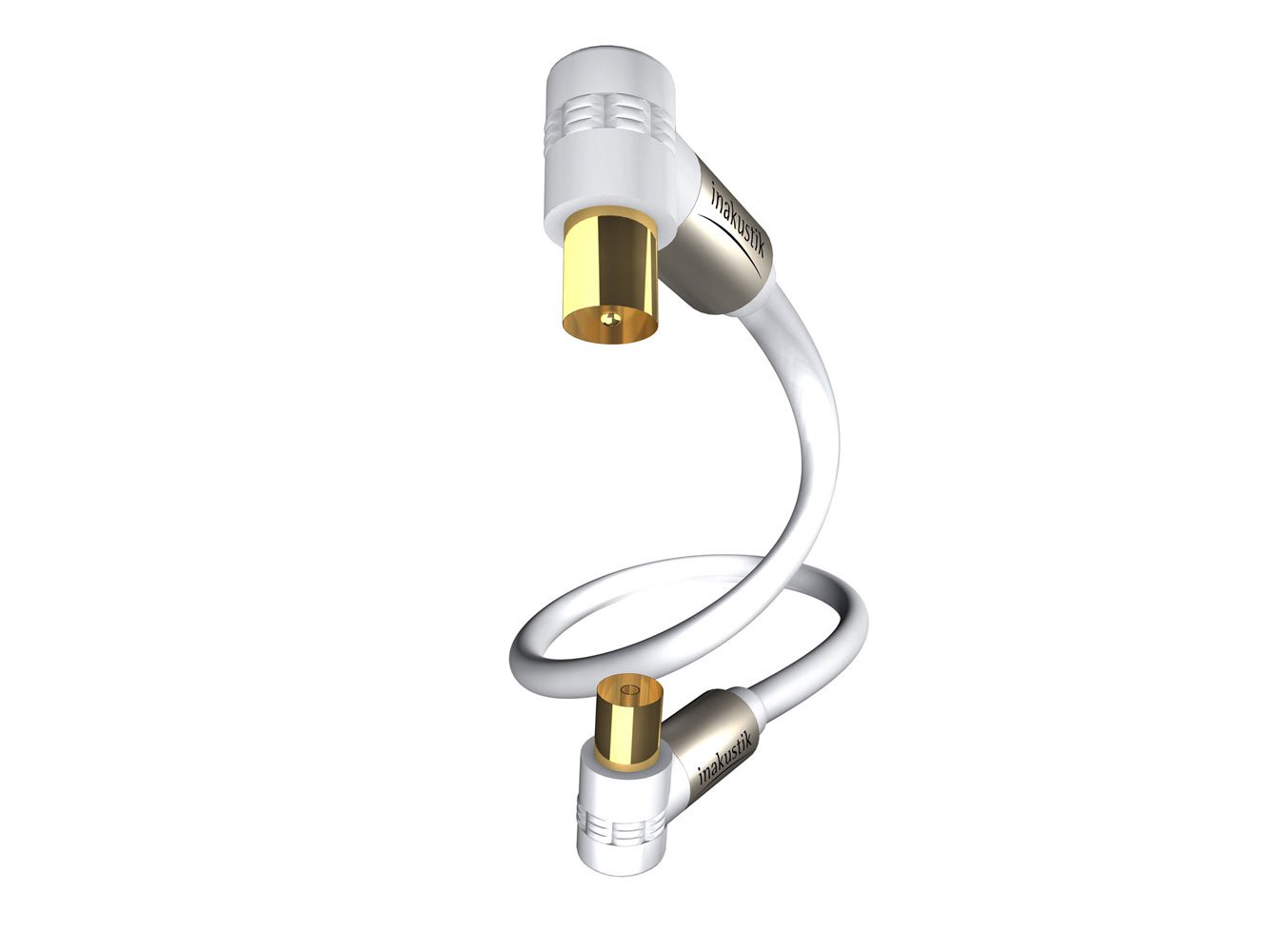 inakustik Premium HDTV Antenna Cable, Coax 90° Male - Coax 90° Female, White